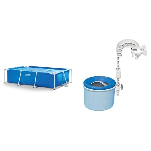 Intex Rectangular Frame Pool -Aufstellpool - 300 x 200 x 75 cm, Blau & Intex Oberflächenskimmer - De