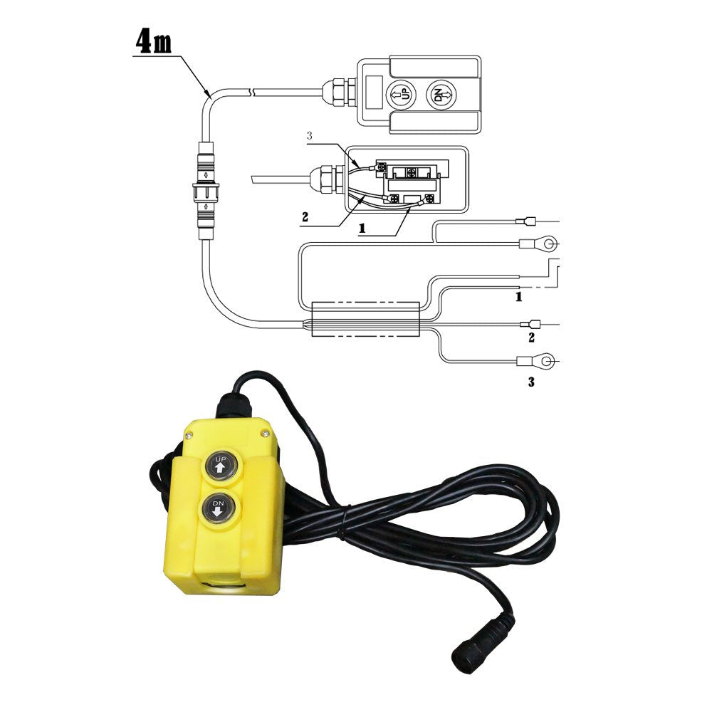 Hydraulikaggregat Hydraft, Hydraulikpumpe 12 V 180 bar 2000 Watt mit 4 Liter Tank und Kabelfernbedie