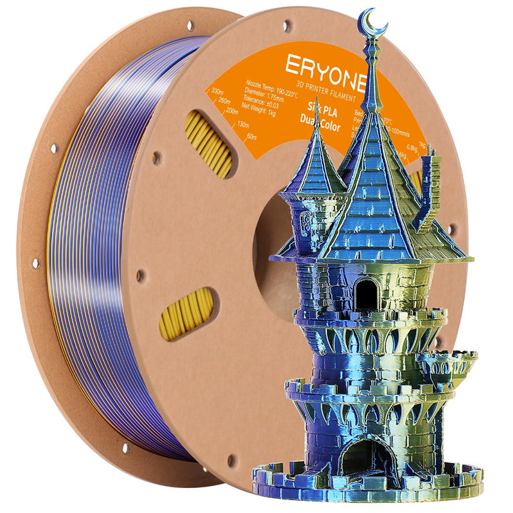 ERYONE Dual Seiden PLA Filament 1.75mm,Co-Extrucsion PLA Seiden Filament für 3D Drucker +/- 0,03 mm,