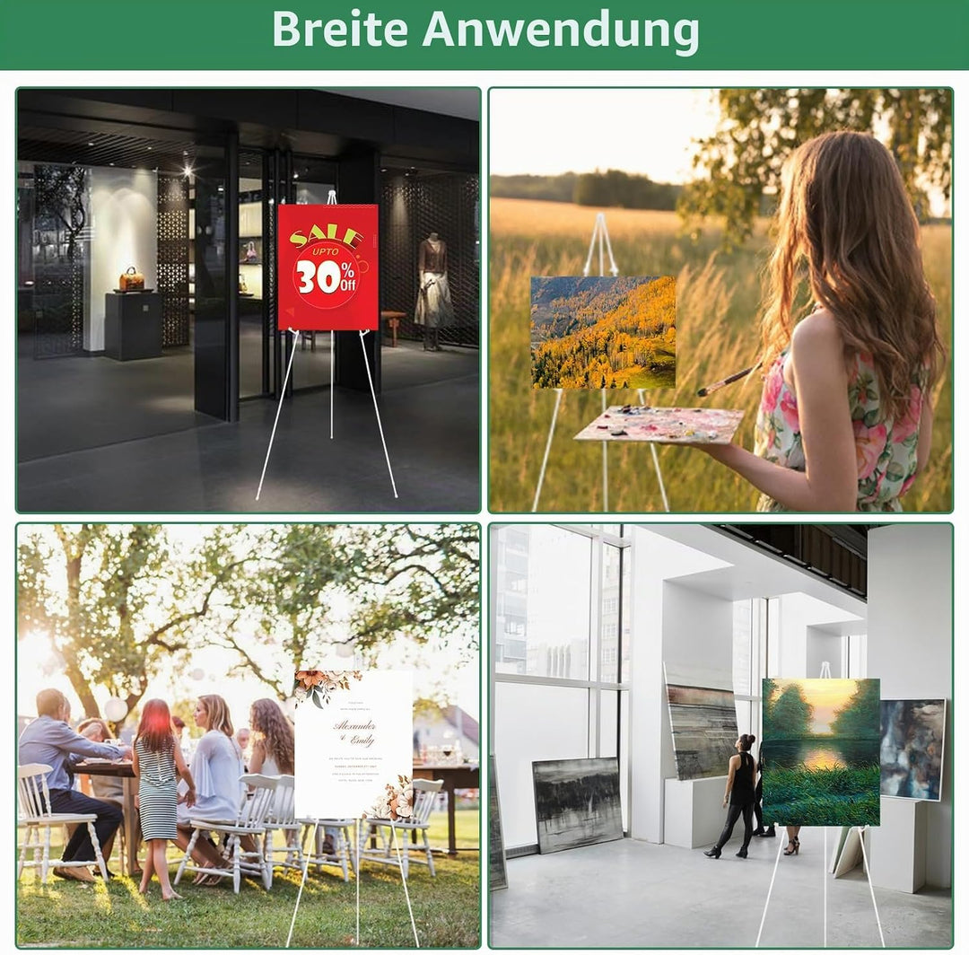 VIDETOL 2 Stück Staffelei Ständer, 160 cm Faltbare Staffelei, Portable Künstler Staffelei Stand, Sta