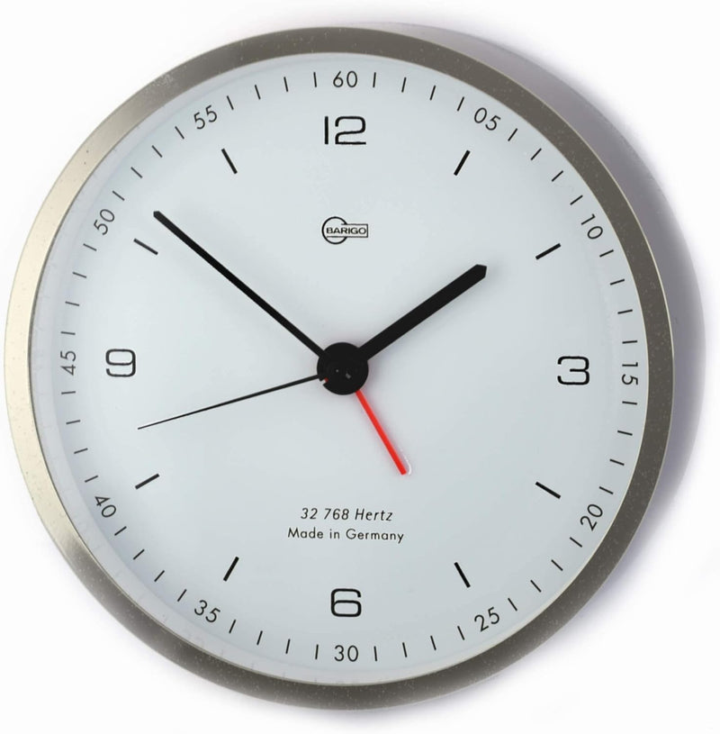 Barigo 601 Tisch Wanduhr mit Alarm Messing vernickelt stellen hängen Marine Mounting 104mm