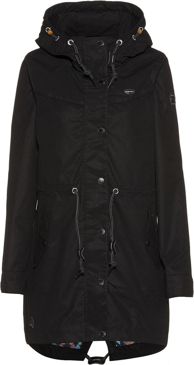 Ragwear CANNY Damen Frauen Parka,Mantel,Übergangsmantel mit Kapuze,Herbstmantel,wasserabweisend XS B