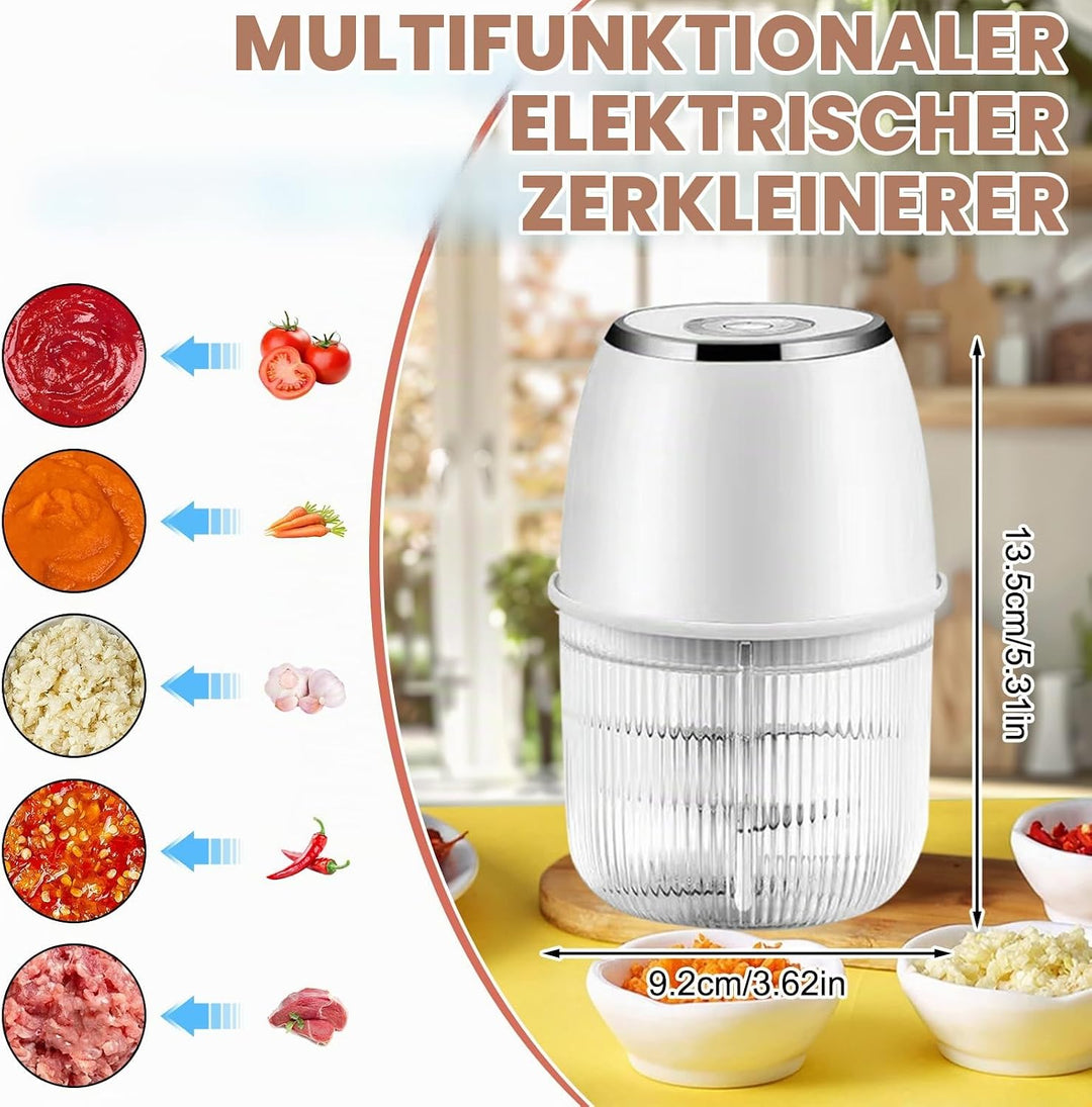 Elektrischer Küchenzerkleinerer, 350ML Zwiebelzerkleinerer Elektrisch, Tragbarer Mini-Zerkleinerer,Z