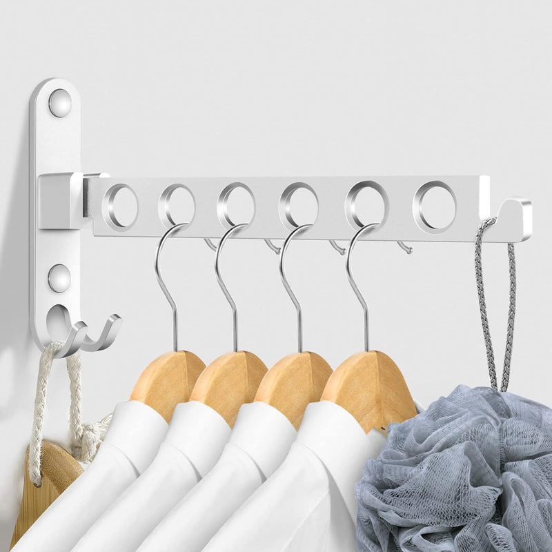 JOLY FANG Wand Kleiderlüfter, Kleiderständer kleiderhaken Klappbar mit Stange, Wandmontage Garderobe