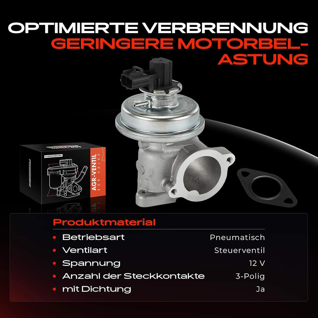 Frankberg AGR-Ventil 3-Polig für Mondeo III B4Y B5Y BWY Transit FA FB FM 2.0L 2.4L Diesel 2000-2007