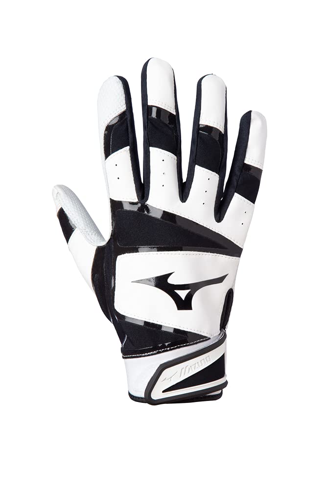 Mizuno Herren B-303 Schlaghandschuh L Weiss-Schwarz, L Weiss-Schwarz