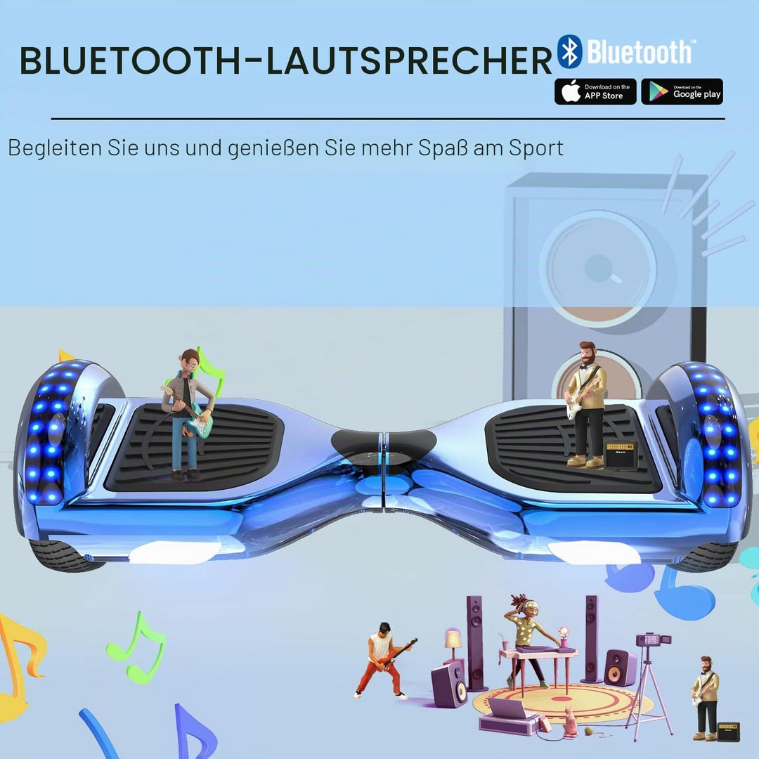RCB Hoverboards mit Sitz Hoverkart komplett für Kinder, Skateboard mit Set, Hoverboards mit LED Lich