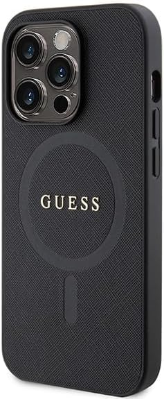 GUESS GUHMP15LPSAHMCK Hülle für iPhone 15 Pro 6.1" Schwarz hardcase Saffiano