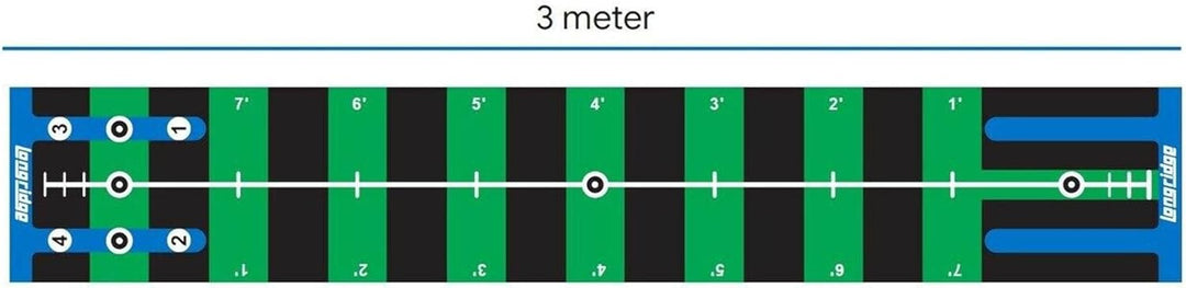 LONGRIDGE Golf Pro Puttingmatte 3 m, Grün/Schwarz