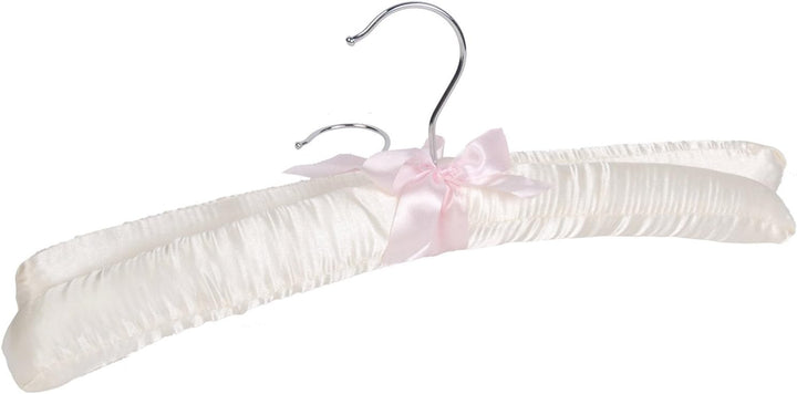 10er-Pack Kleiderbügel mit Anti-Rost-Haken und gefüllt mit Satin, Gorgeous, Blass Elfenbeinfarben Sa