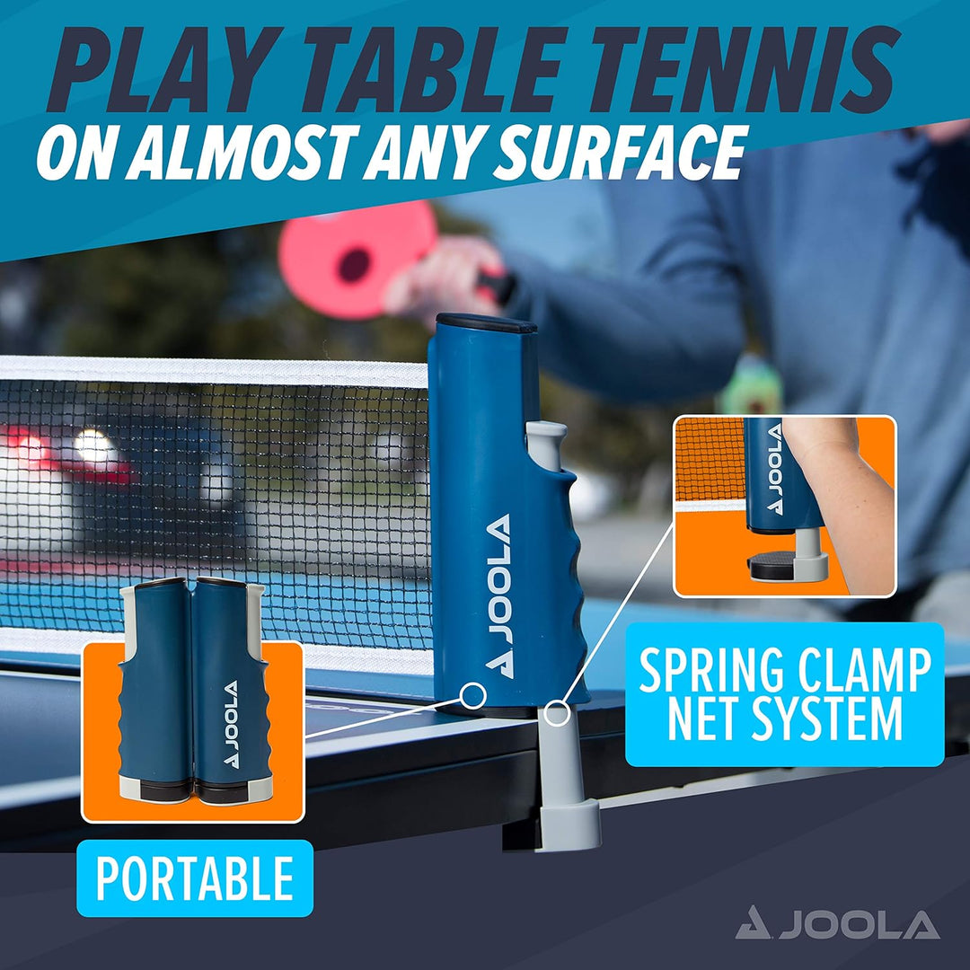 JOOLA Tischtennis-Set Family, Tischtennis-Set mit 4 Tischtennisschlägern, Tischtennisbällen und Trag
