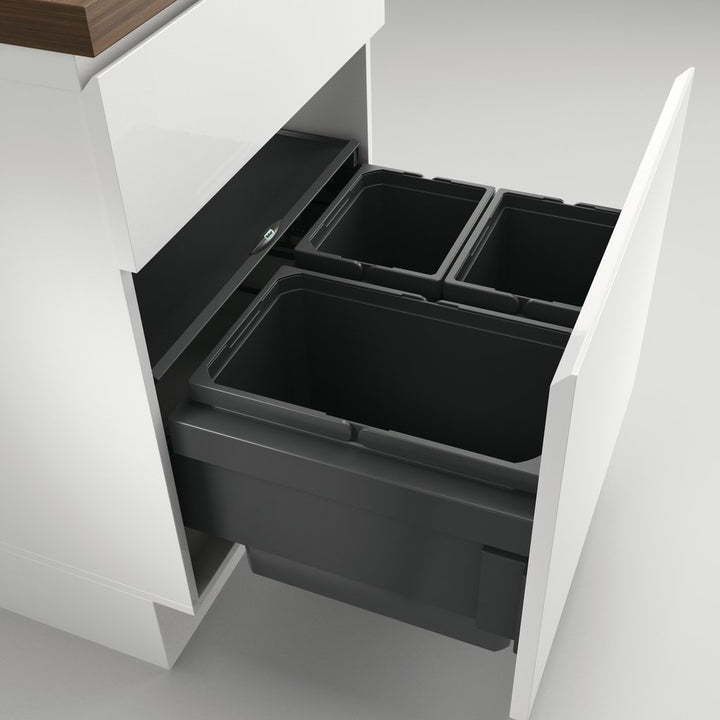 Naber 8013315 Abfallsammler Cox® Base 360 S/600-3 mit Biodeckel, anthrazit / 60 cm Schrankbreite