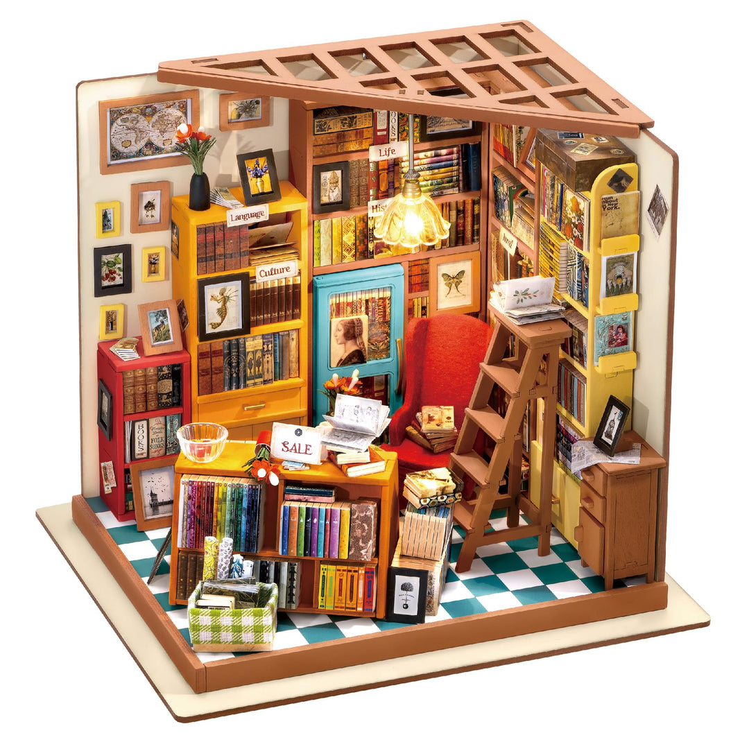 Rolife Miniatur Puppenhaus Kit DIY Holz Bibliothek Haus Modell für Mädchen und Jungen Kinder 14 15 1