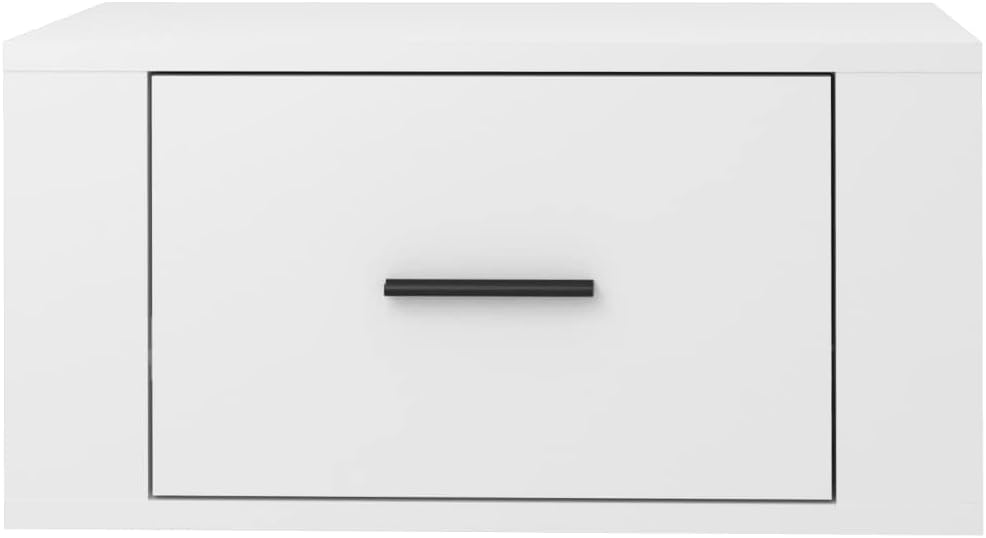 FIRBNUS Nachtschränkchen Nachtkommode Wand-Nachttische 2 STK. Hochglanz-Weiss 50x36x25 cm Bett Kommo