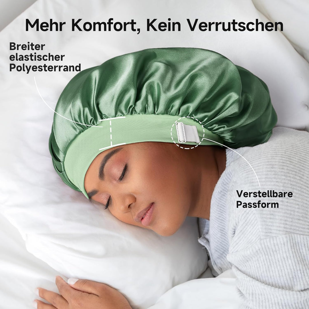 Umisleep 22 Momme Schlafhaube zum Schlafen mit Maulbeerseidenfutter, Doppelschicht Schlafmütze, Vers