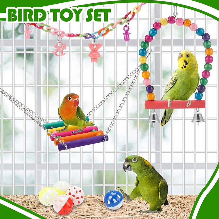 13 Stück Vogelspielzeug für Sittiche, Wellensittich Spielzeug, Vogelkäfig, Vogel Spielzeug, Vogelkäf