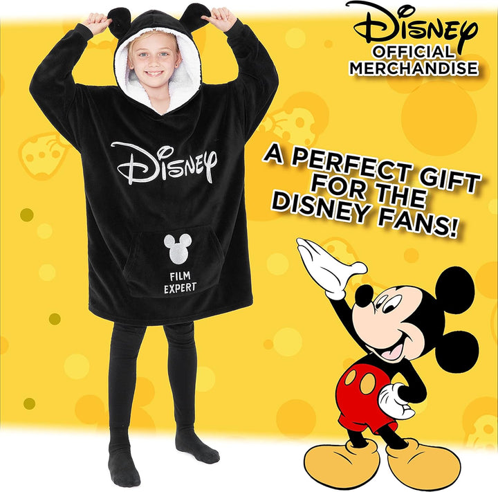 Disney Stitch Kapuzenpullover Mädchen, Übergrosse Hoodie Decke Kinder mit Sherpa-Kapuze und Kängurut