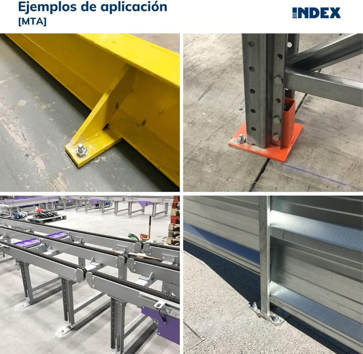 INDEX Fixing Systems 50 Stück Verankerungen für hohe Lasten, verzinkt, M10 x 170 mm, Durchmesser 10