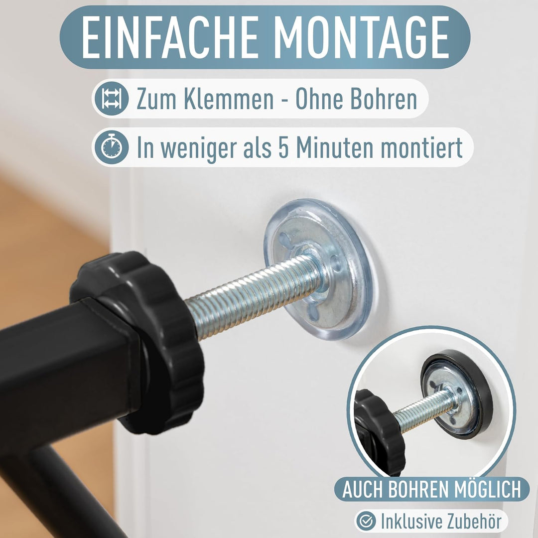 ib style Treppenschutzgitter Berrin - Türschutzgitter für Babys, Ohne Bohren, Kindertreppenschutzgit