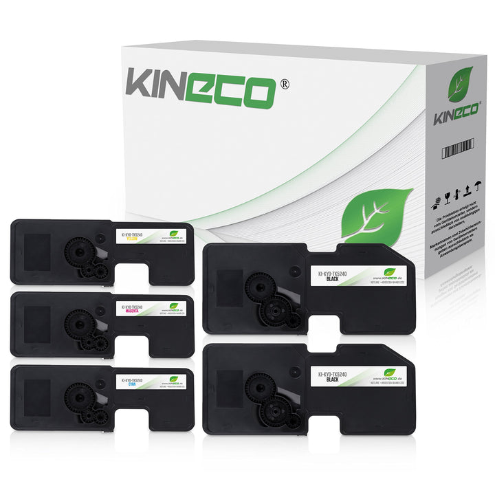 Kineco 5X Toner ersetzt TK5240 2X bk 1x CMY Multipack für Kyocera Ecosys M5526cdw P5026cdn