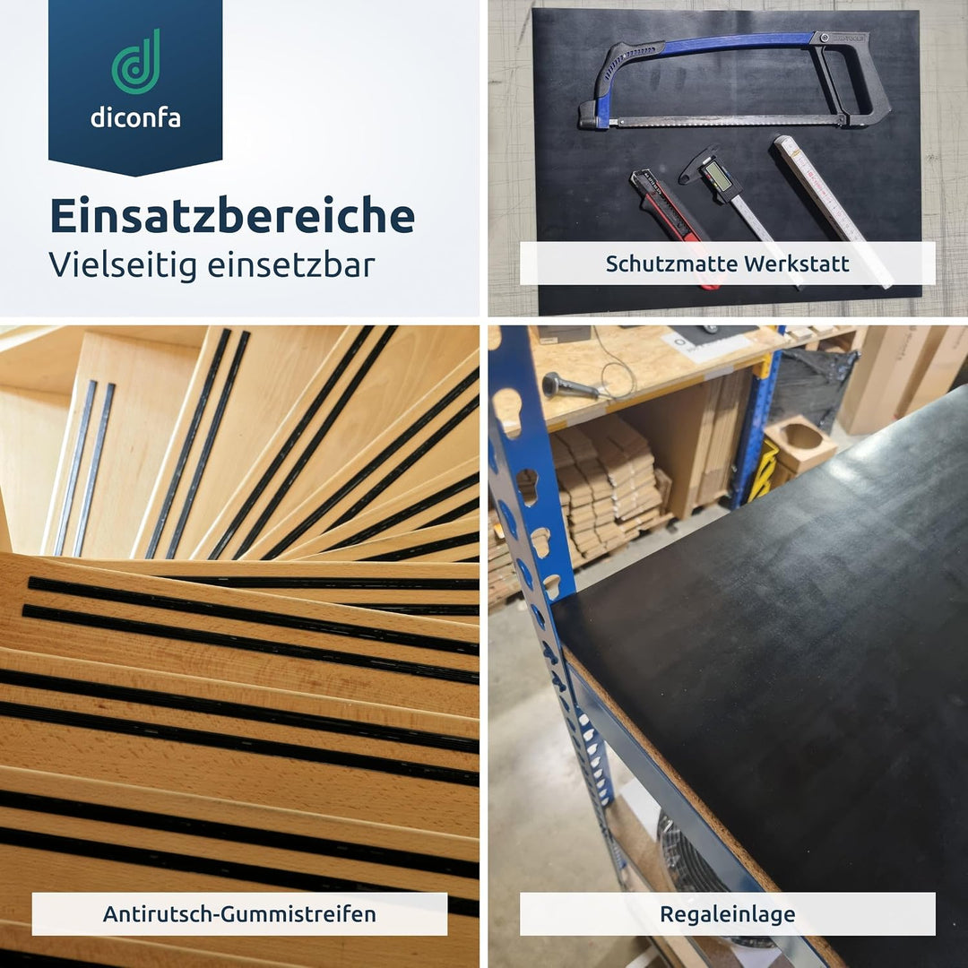 diconfa Gummistreifen SBR 150mm 15cm 0,15m BREIT, 10000mm LANG, 0,5mm STARK | WÄHLEN: DICKE 0,5 bis