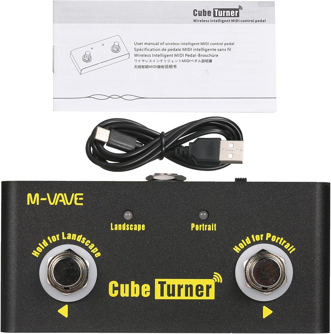 Dioche M Cube Turner Kabelloser Seitenwender mit Pedal, Wiederaufladbarer Notenwender, Unterstützt L