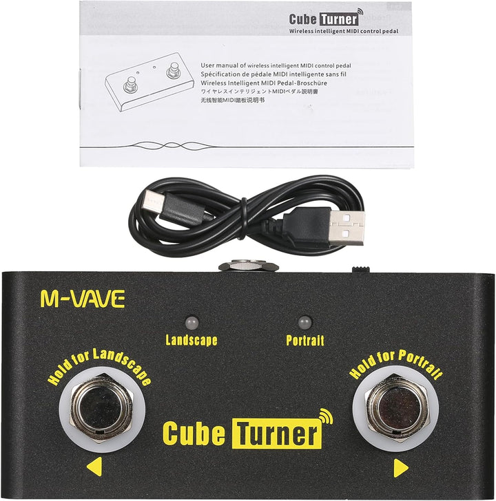 Dioche M Cube Turner Kabelloser Seitenwender mit Pedal, Wiederaufladbarer Notenwender, Unterstützt L