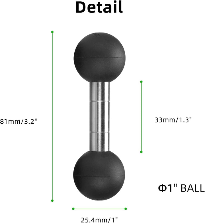 FANAUE Doppelkugeladapter für Motorrad: Kompatibel mit RAM-Mounts Doppelarmen von 25 mm bis 25 mm, a