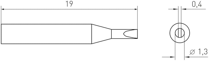 Weller T0054460399 Lötspitze für WMRP, 1,3 x 0,4 mm
