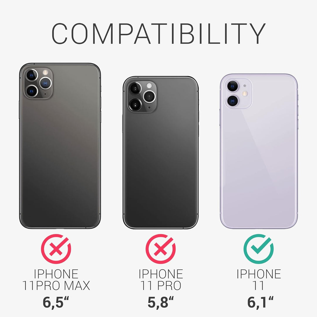kalibri Schutzhülle kompatibel mit Apple iPhone 11 - Hülle Leder - Hardcover Handy Cover Case Braun