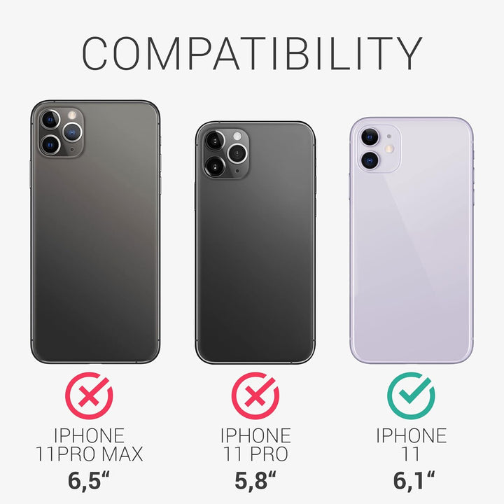 kalibri Schutzhülle kompatibel mit Apple iPhone 11 - Hülle Leder - Hardcover Handy Cover Case Braun