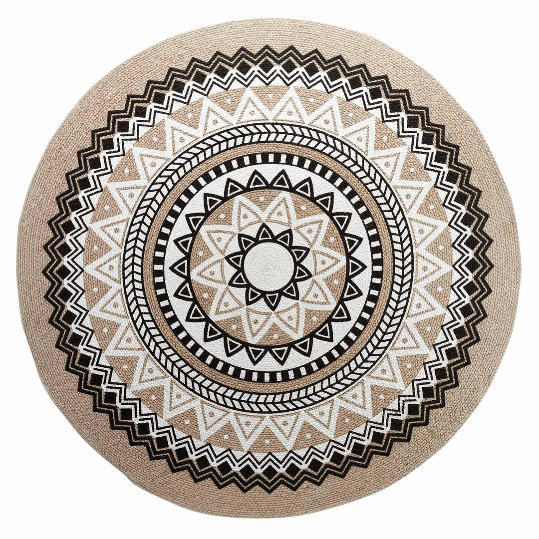 Douceur d'Intérieur, Teppich, rund, 120 cm, Baumwolle, Bedruckt Yaba