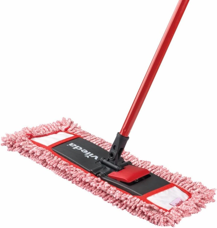 Vileda 3in1 Bodenpflege-Set mit Teleskopstiel Bodenwischer, Besen, Kehrgarnitur