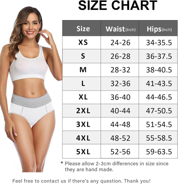 wirarpa Unterhosen Damen Baumwolle Unterwäsche Frauen Taillenslip Hohe Taille Slip 5er Pack XS Weiss