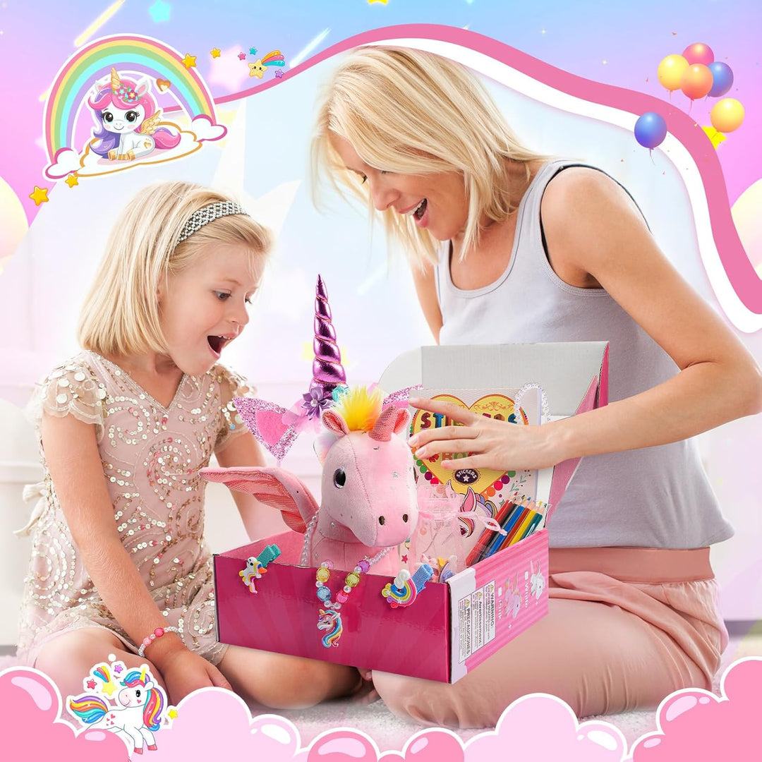 Einhorn Geschenke für Mädchen, Einhorn Spielzeug ab 4 5 6 7 8 Jahre Mädchen Kuscheltier Geschenke (R