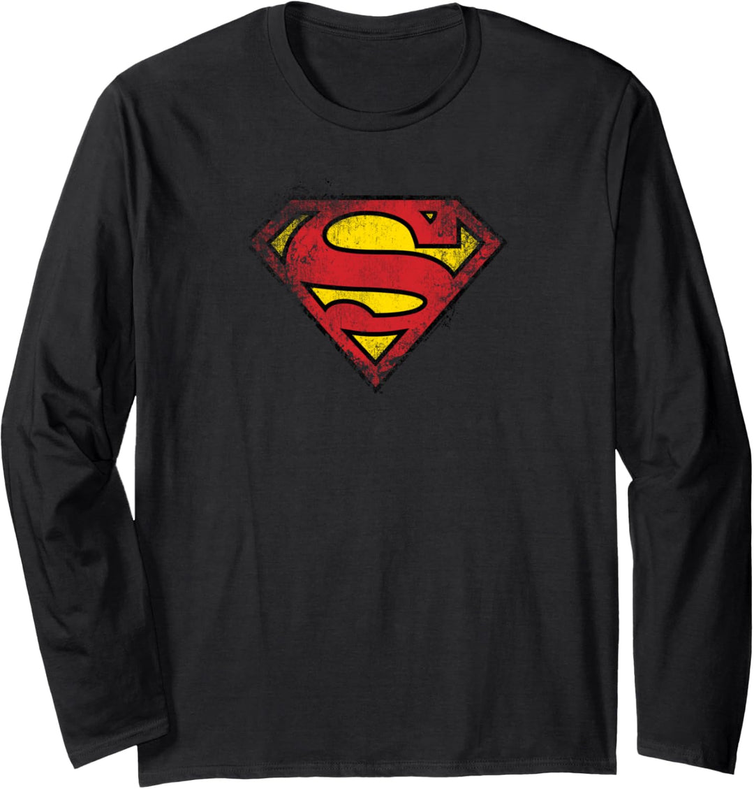 Superman Destroyed Supes Logo Langarmshirt