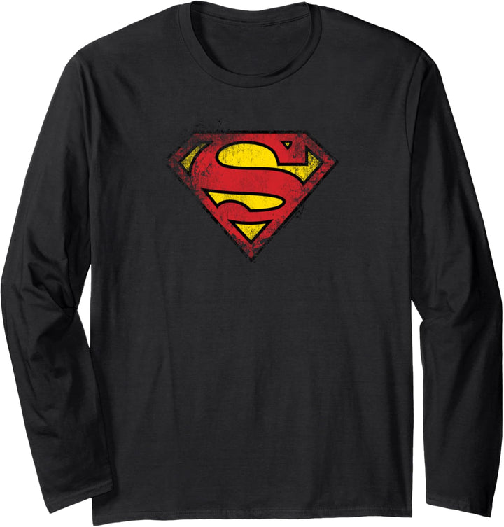 Superman Destroyed Supes Logo Langarmshirt