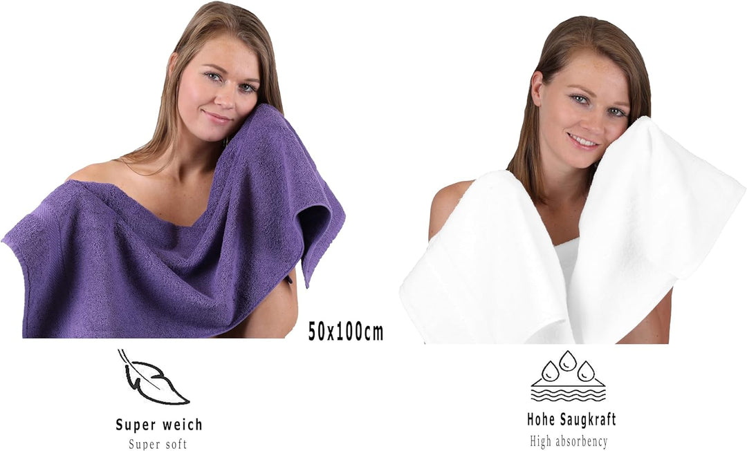 Betz 10-TLG. Handtuch-Set Premium 100% Baumwolle 2 Duschtücher 4 Handtücher 2 Gästetücher 2 Waschhan