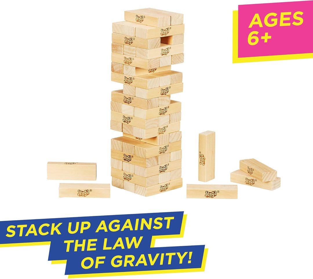 Hasbro Gaming Jenga Classic, beliebtes Geschicklichkeitsspiel für Kinder ab 6 Jahren und bis 2 Spiel