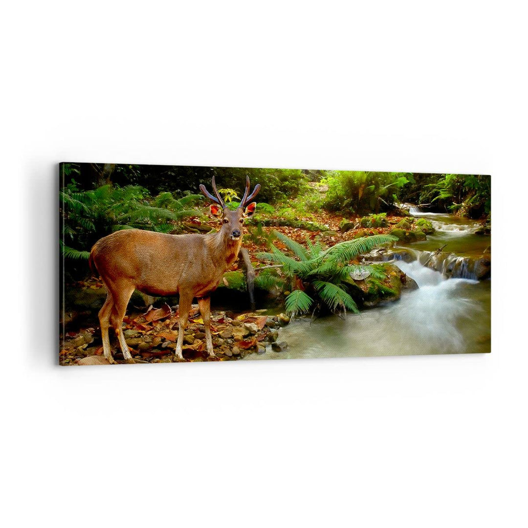 Panorama Bilder auf Leinwand 100x40cm Leinwandbild Herbst berg strom landschaft Gross Wanddeko Bild