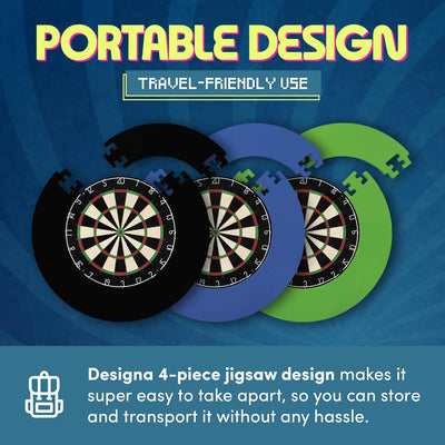 Designa Darts Dartscheiben-Umrandung, langlebig, leicht, Eva-Puzzle-Ring-Design, mehrere Farben Grau
