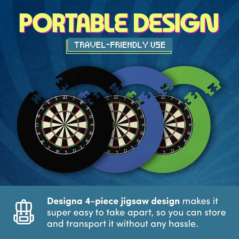 Designa Darts Dartscheiben-Umrandung, langlebig, leicht, Eva-Puzzle-Ring-Design, mehrere Farben Grau