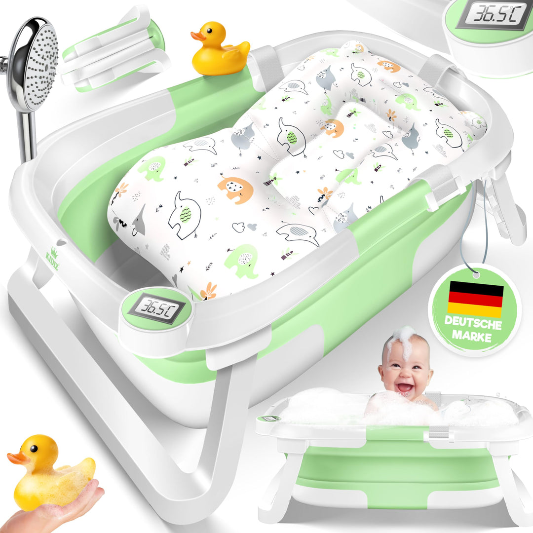 KIDIZ® Baby Badewanne | Babywanne platzsparend &amp; faltbar | Badebecken Duschwanne für Neugeborene Kle