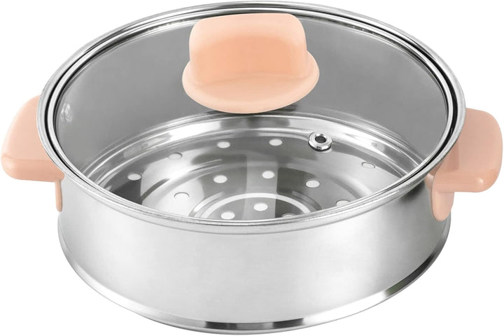 Hot Pot Elektrisch Mit Dampfgarer Elektrischer Topf 1.7L Hotpot Antihaft Mini Elektropfanne,Mit Deck