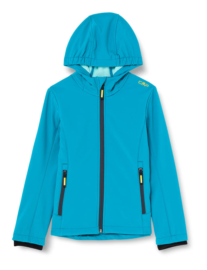 CMP Unisex Kinder Softshelljacke für Kinder Softshelljacke für Kinder mit fester Kapuze 164 See, 164
