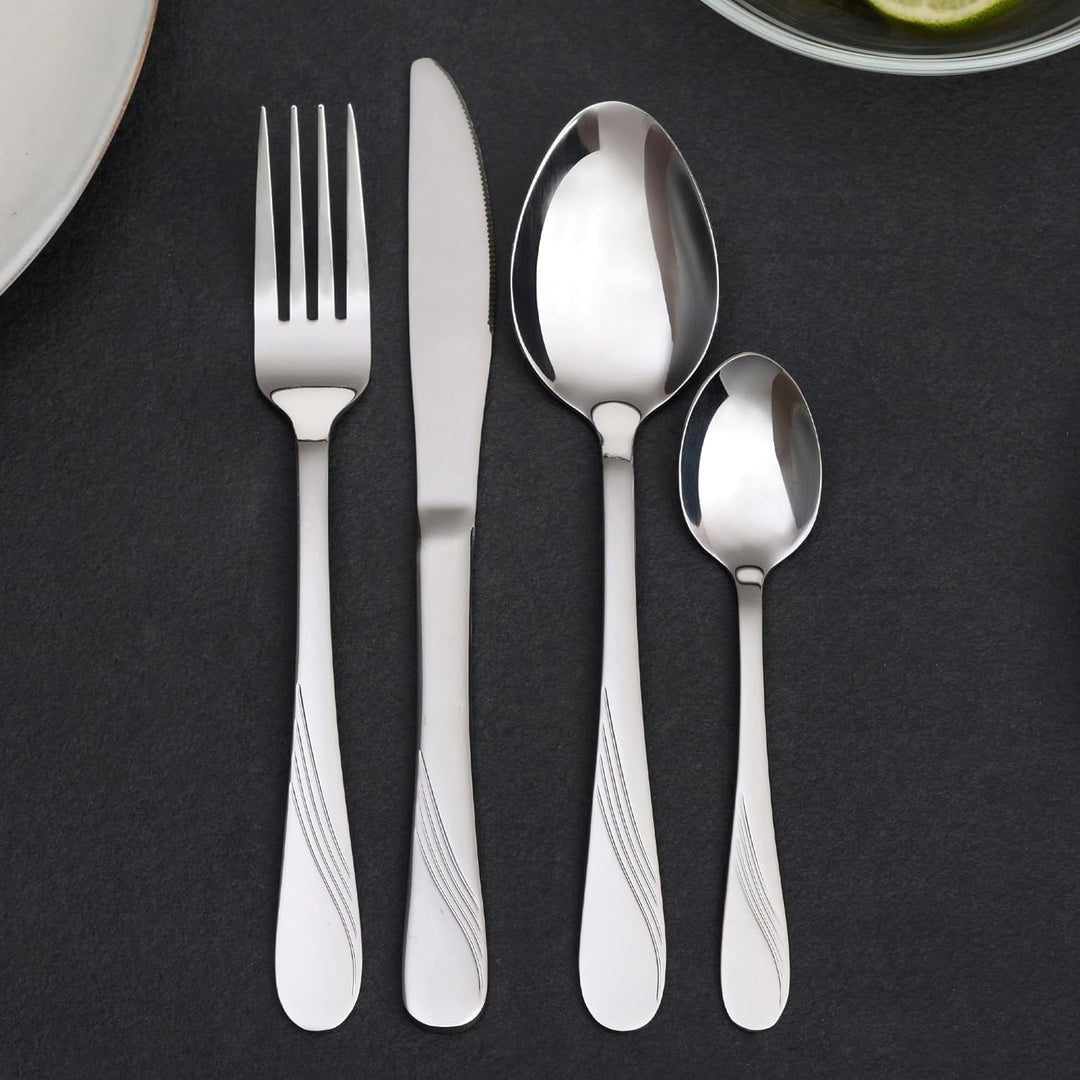 GRÄWE Besteckset für 6 Personen aus Edelstahl, Tafelbesteck Set 24-teilig, nickelfrei, rostfrei, han