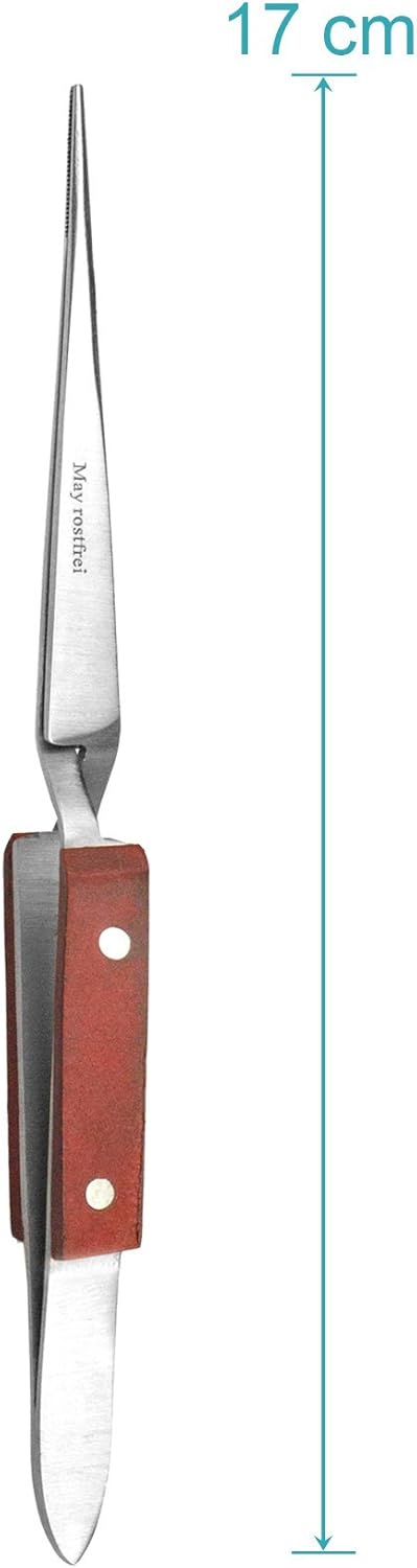 May - Set 2x Lötpinzette - Kreuzpinzette - Industrie-Pinzette - Technische Pinzette - fein - abgewin