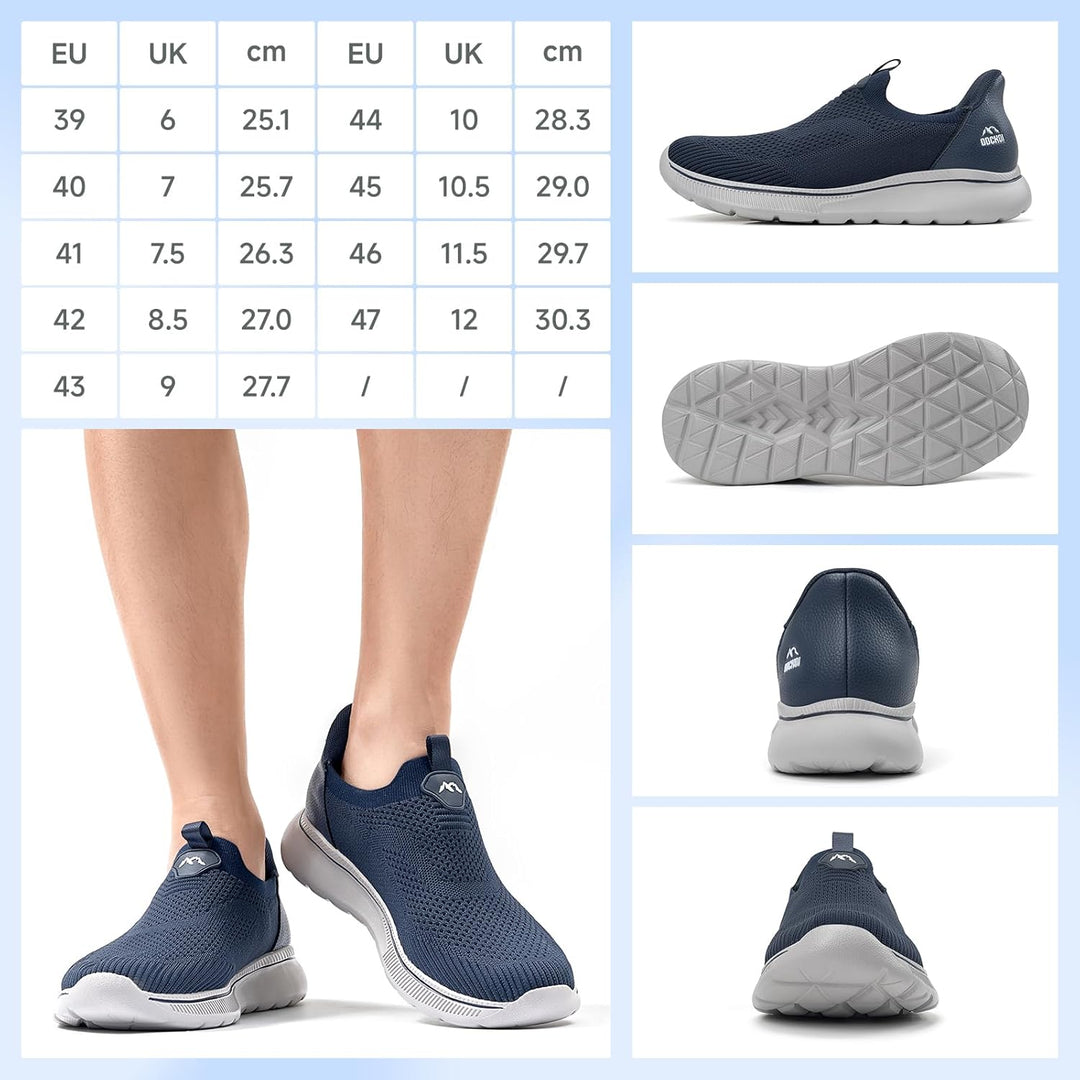 ODCKOI Sneaker Herren Ohne Schnuersenkel Slip-on Schuhe Mesh Atmungsaktiv Leicht Laufschuhe Sportsch
