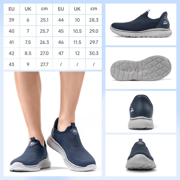 ODCKOI Sneaker Herren Ohne Schnuersenkel Slip-on Schuhe Mesh Atmungsaktiv Leicht Laufschuhe Sportsch
