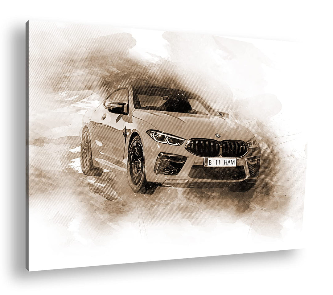 deyoli küstlericher Sportwagen Effekt: Sepia Format: 80x60 als Leinwandbild, Motiv fertig gerahmt au